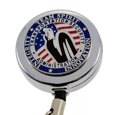 TSA Insignia Retractable Badge Reel ID Card Security Pass Holder Team Chrome