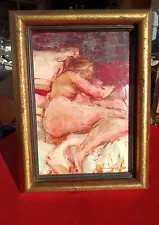 Sean Diediker: Prominent painter. Nude Oil Painting on canvas framed. Rare.