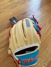 Wilson A2000 1786 11.5" Baseball Glove- Beige/Blue/Red- New w.Tags WBW102714115