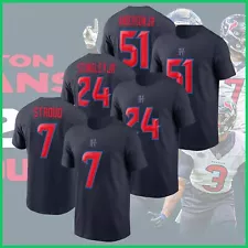 SALE - Houston Texans Player Name & Number 2nd Alternate Navy T Shirt Size S-3XL