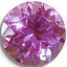 Lab Created Sapphire Pink Round Faceted Loose Gemstones Fine Cut AAA