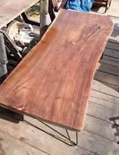 Walnut Live Edge Slab Coffee Table (CT364)