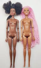 Barbie Extra #10 / #1 Pink Braids Afro Puffs Doll Lot For RESTORATION Mattel