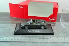 Herpa 0924603 AUDI R8 Spyder Convertible Grey Diecast 1/43 Scale