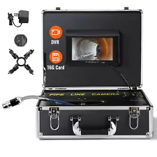 30m/100ft 7" Sewer Camera Pipe Inspection Camera LCD Monitor with DVR Function