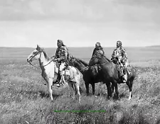 Three Chiefs - Piegan 8.5x11" Photo Print Edward S Curtis Native Americans USA