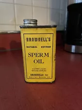 New ListingAntique Sperm Oil bottle For Technical Use-Tin-With Cap-Brownell’s Brand