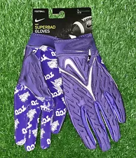 Nike TCU Horned Frogs Team Issued Superbad 6.0 Football Gloves Size Large New