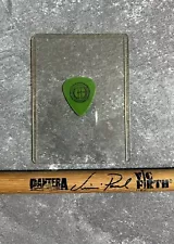 DIMEBAG DARRELL Signed Guitar Pick And VINNIE PAUL signed Drumstick PANTERA CFH.