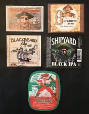 Pirate Theme Beer Labels, 5 different