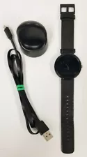 Motorola Moto 360 1st generation smartwatch black 46mm stainless steel leather