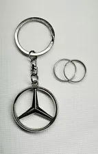 Mercedes Benz Chrome Silver Metal Car Keychain Keyring Key Chain Accessories