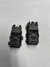 Black Color Flip Up Sight Gen 2 Front & Rear Back Up Sight Set. With Key