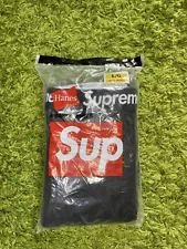 Authentic Supreme / Hanes Black Boxer Briefs Underwear Size Large / W36-38