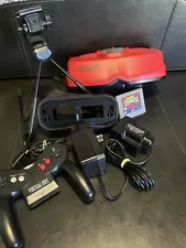 Nintendo Virtual Boy Console Working w/ Controller + Mario Tennis Game Tested