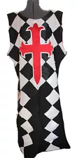 Medieval Times Templar Knight Black White Red Dress Adult Men's Halloween Costum