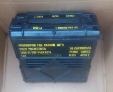 Military Ammo Box Heavy Black Pelican Plastic 25mm Linked 30 Cartridges Empty