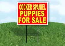 Cocker Spaniel PUPPIES FOR SALE YELLOW RED Yard Sign Road with Stand LAWN SIGN