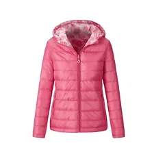 New Womens Ladies Quilted Padded Hooded Warm Puffer Reversible Jacket