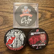 **RESERVED** NEW JERSEY DEVILS HOCKEY PUCK LOT of 3