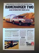 1982 Dodge Ramcharger Two Truck Ad - The Ultimate!