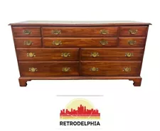 Vintage Henkel Harris 10-Drawer Cherry Wood Dresser