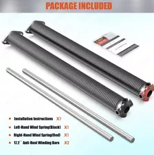 Pair of 2" Garage Door Torsion Springs Set with Non-Slip Winding Bars & Gloves