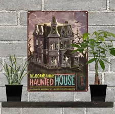 1964 Aurora Addams Family Haunted House Kit Baked Metal Repro Sign 9x12 60180