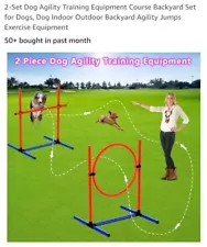 2-Set Dog Agility Training Equipment/Course Backyard Set for Dog Indoor Outdoor