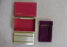 Vntg Elgin American Silver W/Gold Colored Stripes Cigarette Case,W/Pouch & Box!