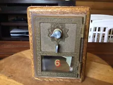 Antique Vintage Post Office US Door Mail Box Bank