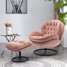 Accent chair TV Chair Living room Chair Pink sofa with Ottoman new