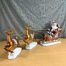 Santa In Sleigh With 2 Reindeers Christmas Decoration