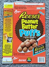 Vintage 1995 Reese's Peanut Butter Puffs Cereal Box Empty