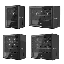 LED Light Automatic Watch Winder Box Display Storage Case With Jewellery Drawer