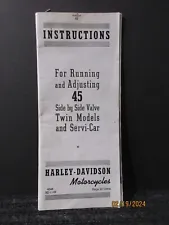 INSTRUCTIONS FOR RUNNING ADJUSTING TWIN MODELS & SERVI-CAR HARLEY-DAVIDSON VTG.