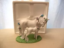 Princeton Gallery Fine Porcelain, Love's Devotion - unicorn with baby - 8"x7"x6"