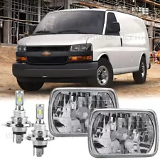 For Chevy Express Cargo Van 1500 2500 3500 Pair 7x6 5x7 LED Headlights Hi/Lo DOT (For: 2016 Chevrolet Express 2500)