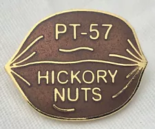 Hickory Nuts PT-57 Vintage Pin Gold Tone Enamel