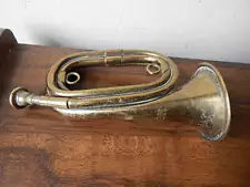 VINTAGE BRASS GRAND RAPIDS INSTRUMENT CO BUGLE W SOME DENTS/TARNISH INTRNTL SALE