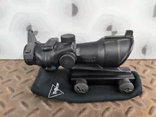 Trijicon ACOG TA01NSN 4x32 5.56 BDC Rifle scope w/ back up sights & scope coat