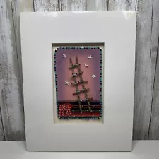 Hannah Price Outsider Artist NEW Textured Single Piece Art - Dog Ladder Stars