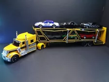 Johnny Lightning 6 car lot on 1:64 International LONESTAR Car TRANSPORTER 1:64