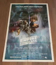 ORIGINAL 1980 STAR WARS THE EMPIRE STRIKES BACK MOVIE THEATER POSTER, "27 X 41"