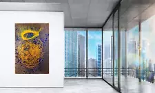 Dale Chihuly Large 60” x 40” Signed Original Painting Marigold Basket