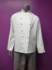 US Chef Coat Uniform 100% Cotton Long Sleeve Cook Jacket Restaurant Workwear