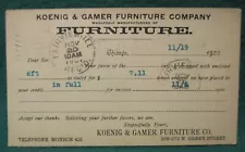 Estate Sale ~ Vintage Postcard - Koenig & Gamer Furniture Co., Chicago, Illinois