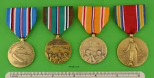 4 full size U.S. WWII Service Medals issue for service during - WW2 - USA MADE