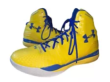 Under Armour Clutchfit Drive Curry 2014 Men Sz 15 Yellow Blue White 1259065-790