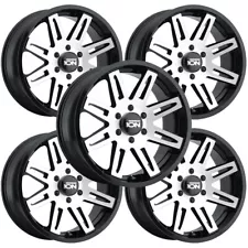 (Set of 5) Ion 142 18x9 5x5" +0mm Black/Machined Wheels Rims 18" Inch (For: 2004 Jeep Grand Cherokee)